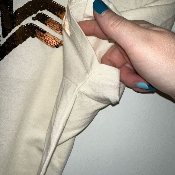 Boxlunch Girls Kids Cream Sequin Wonder Woman Tee Size XL NWT - Picture 4 of 9